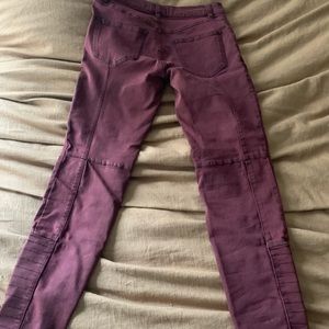 Free People Matoon Red Moto Pants Leggings Cotton
